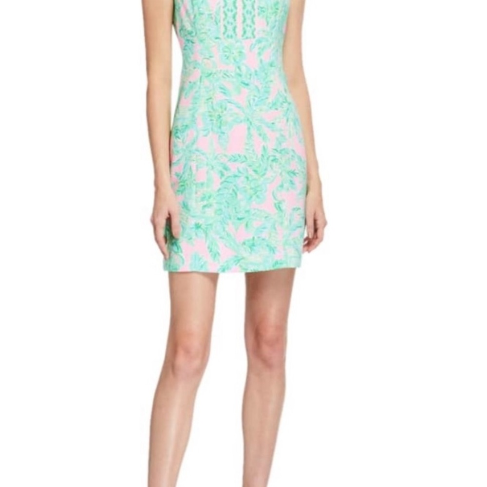 Lilly Pulitzer Sleeveless Pink and Green Dress Size 14